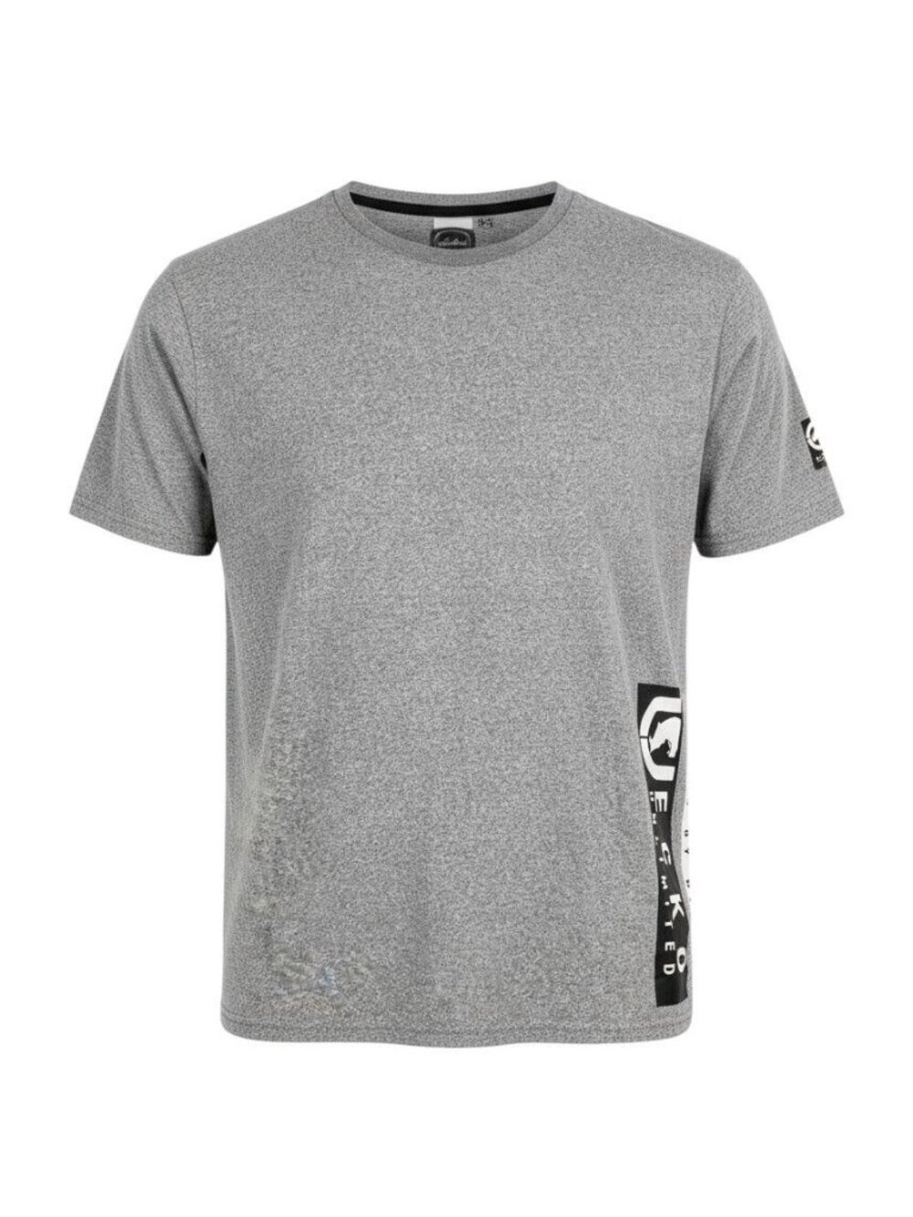 Ecko Unltd Mens Gray Heather V-Neck T-Shirt Side Logo Graphic Short Sleeve XL